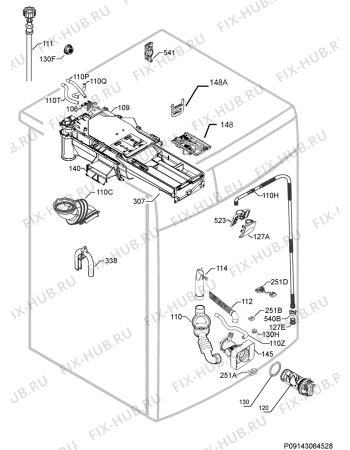 Взрыв-схема стиральной машины Rex Electrolux RWF148543W - Схема узла Hydraulic System 272